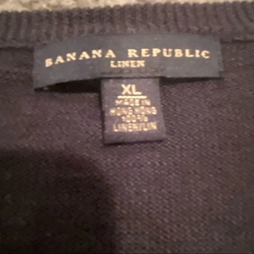 Banana Republic Navy 100% Linen LongSleeve Shirt Size XL